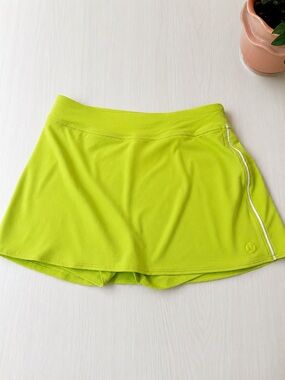 lululemon athletica Neon Lime Performance Skirt Built-in Shorts